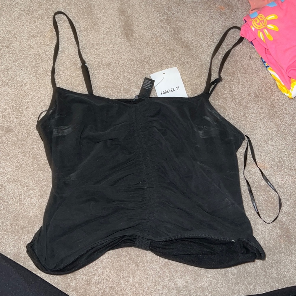 F21 Large black crop top
